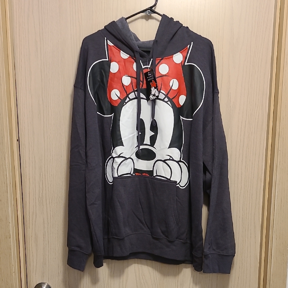Disney Women's Charcoal Minnie Mouse Hoodie